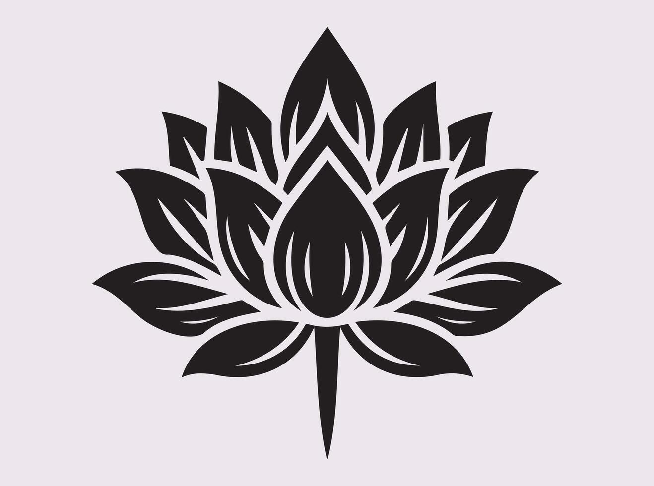 High-Resolution Lotus Silhouette in Black for Unique Creations vector