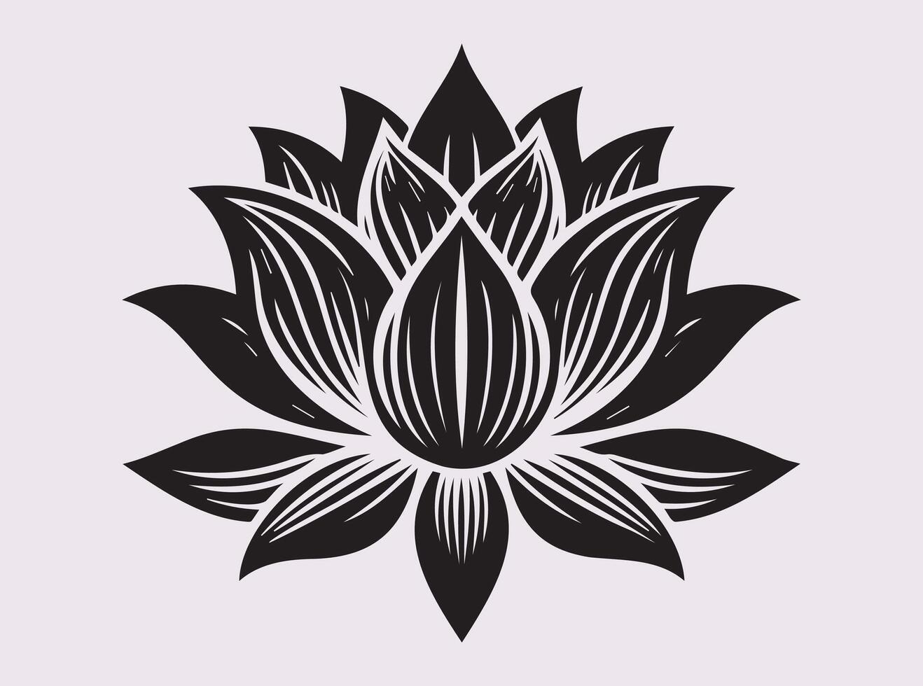 Black Lotus Silhouette for Inspirational and Aesthetic Artwork vector