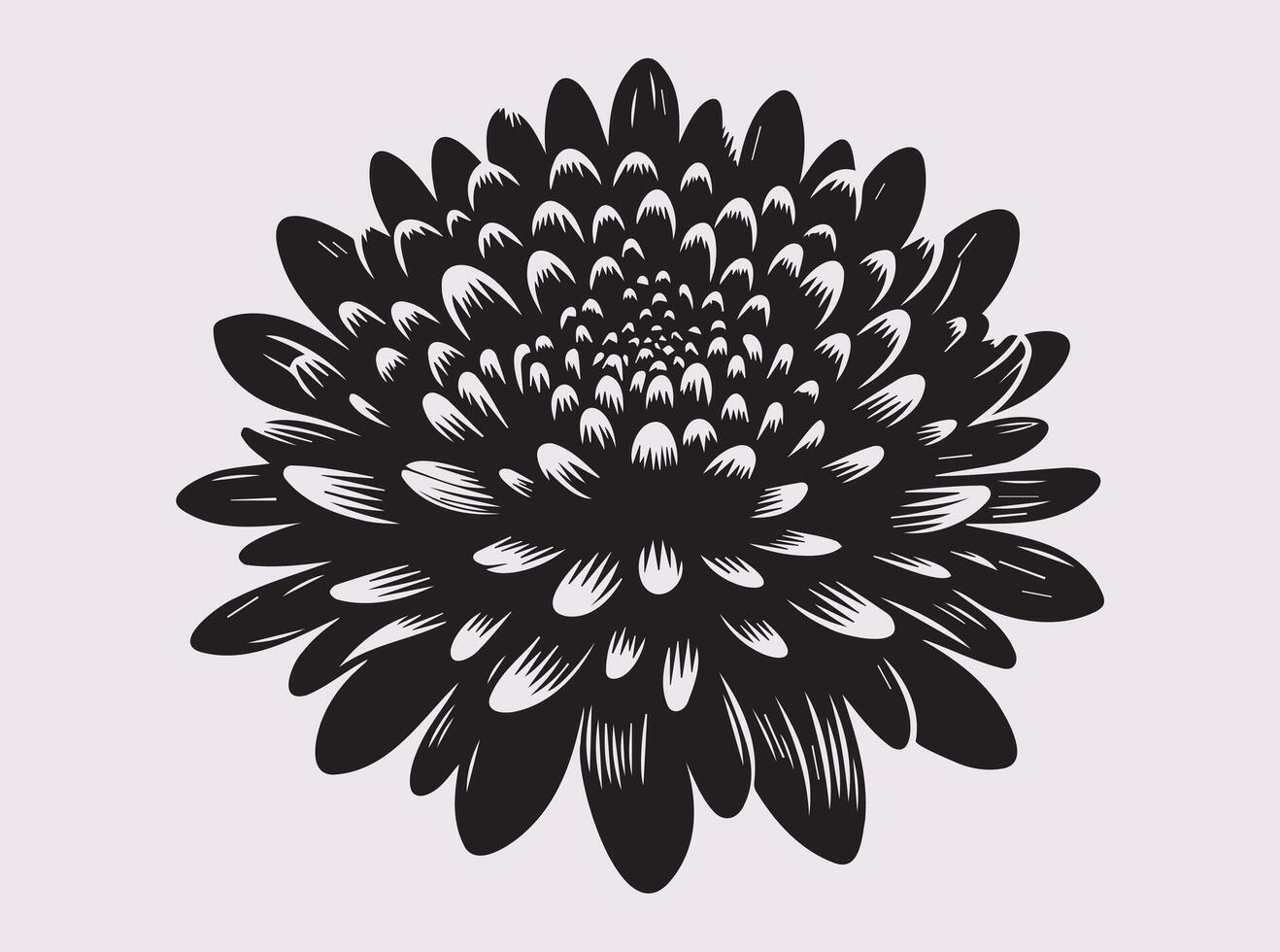 Modern Chrysanthemums Silhouette for Stylish Home and Office Decor vector