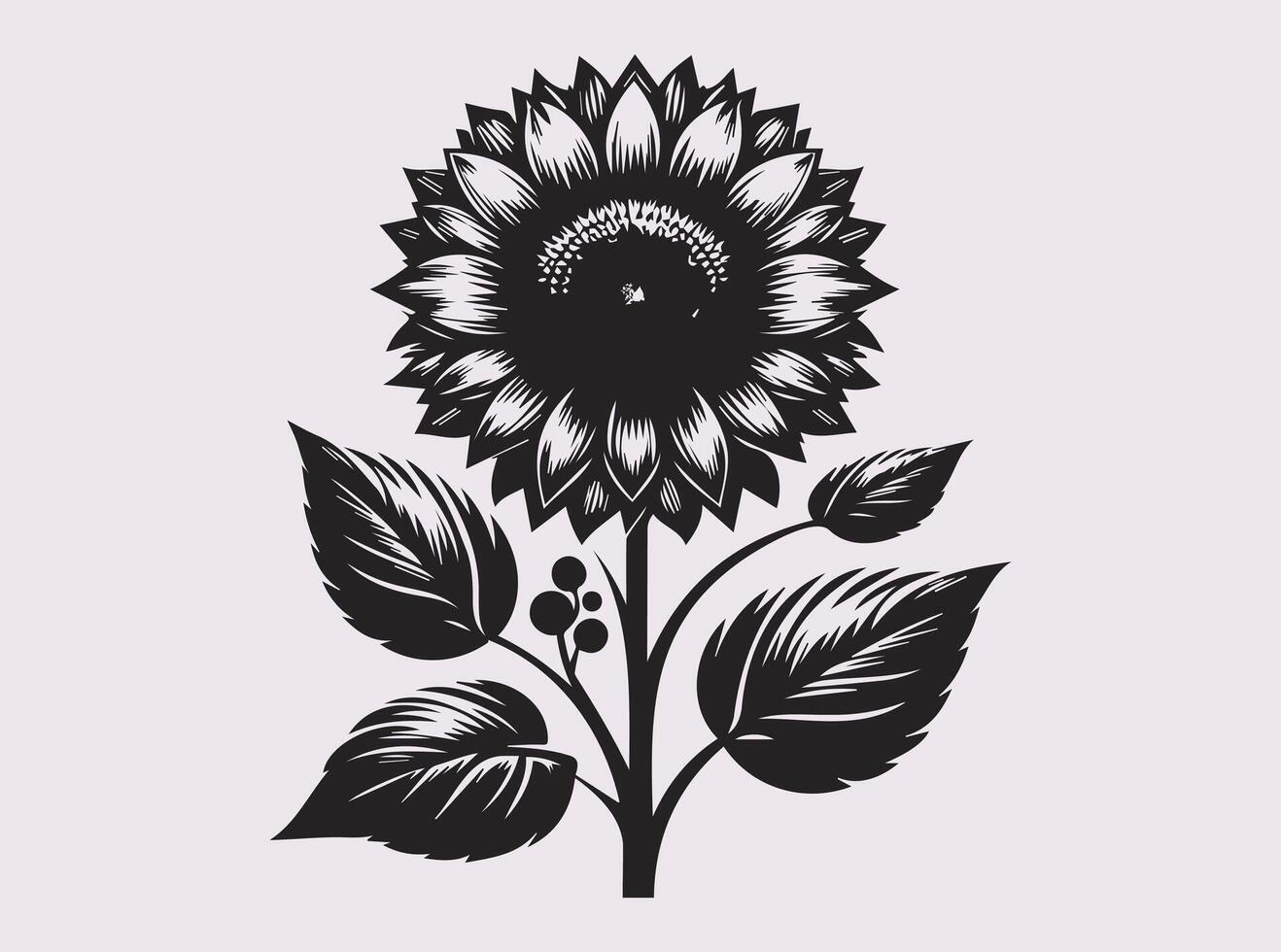 Bold and Beautiful Sunflower Silhouette for Artistic Expressions vector