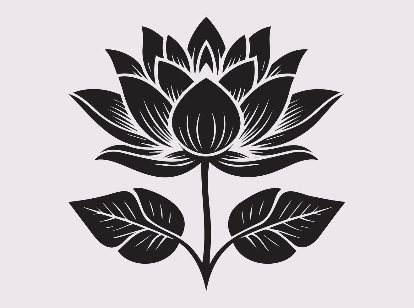 Decorative Black Lotus Silhouette for Fashion and Home Art vector