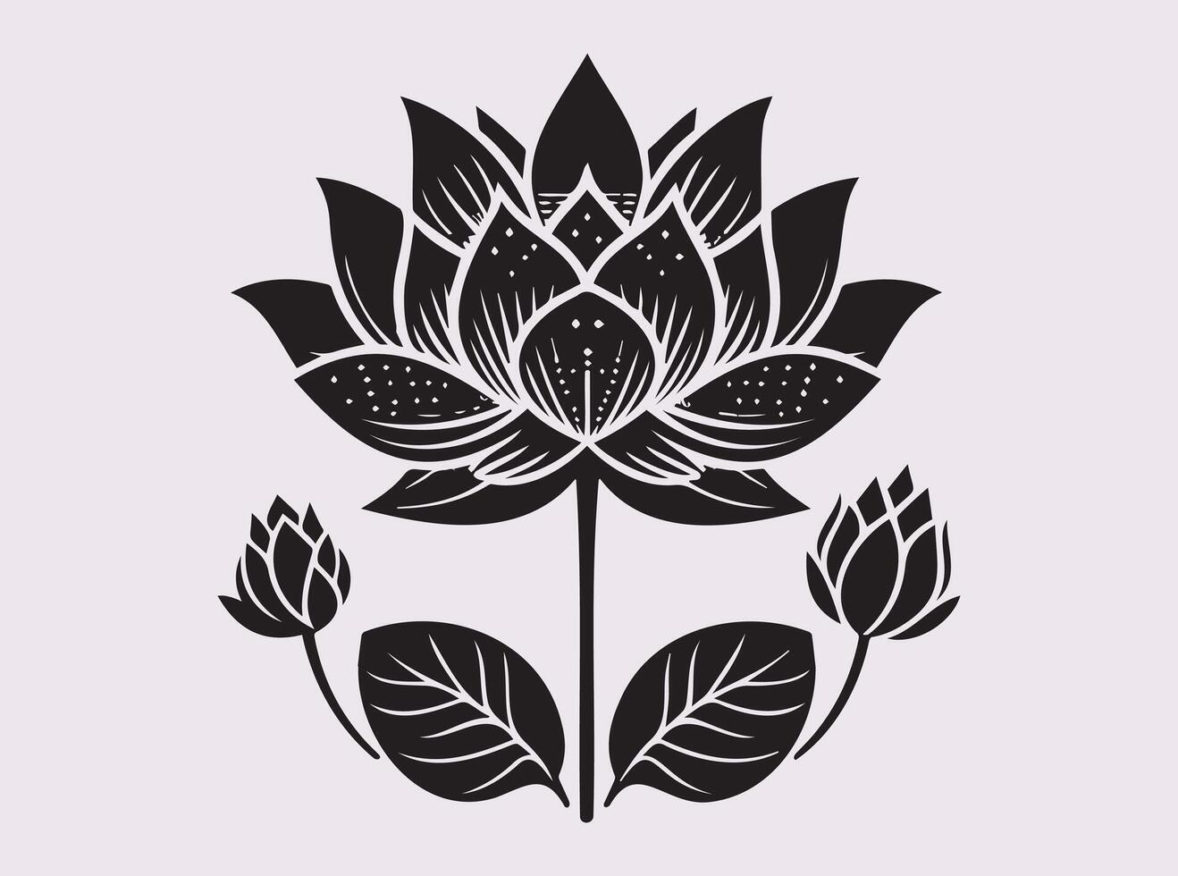 Elegant Black Lotus Silhouette for Artistic and Decorative Designs vector