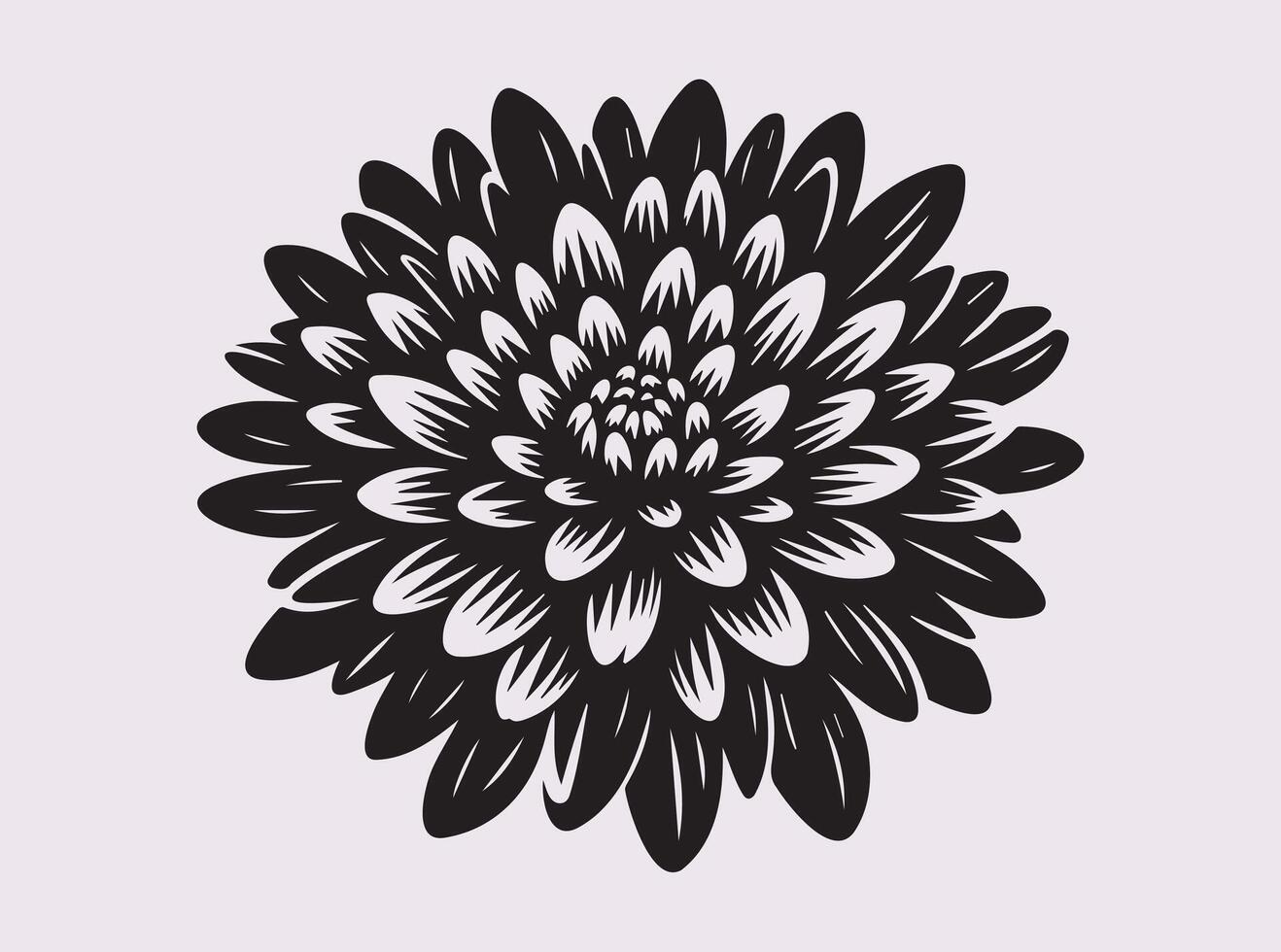 Classic Black Chrysanthemums Silhouette for Elegant Floral Designs vector