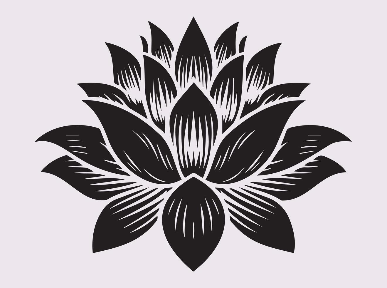 Stunning Black Lotus Silhouette for DIY Craft and Design Projects vector