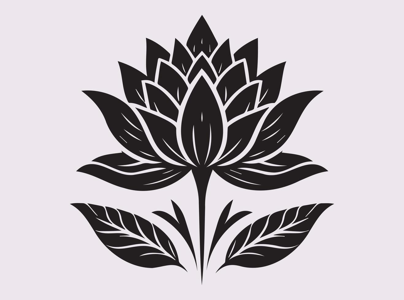 Unique Lotus Silhouette in Black for Meditation and Yoga Themes vector
