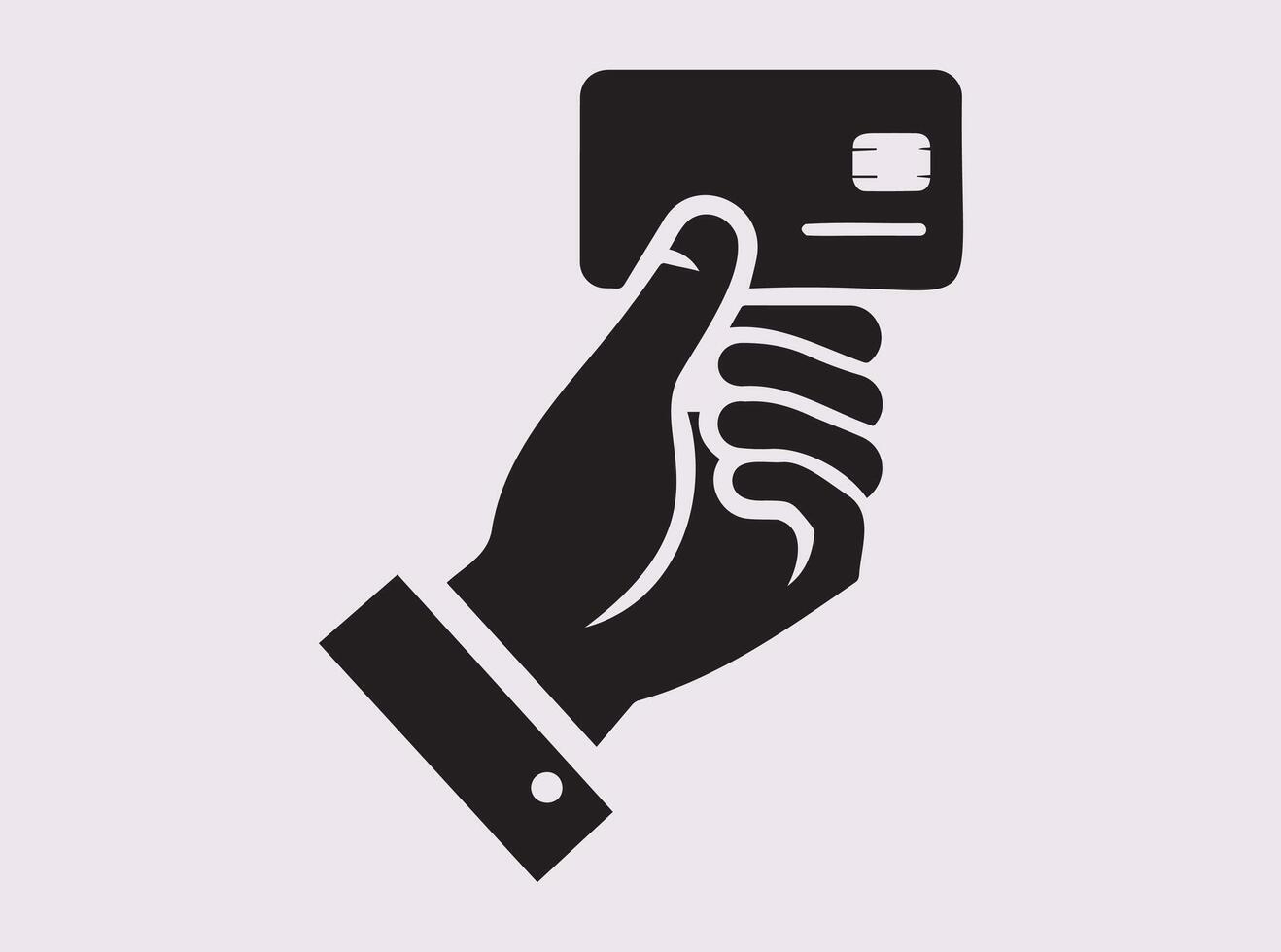 Simple Black Silhouette Credit Card Icon for Secure Online Payments and Transactions vector