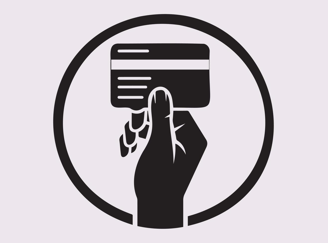 Black Credit Card Payment Icon Silhouette for Digital Shopping and Secure Transactions vector