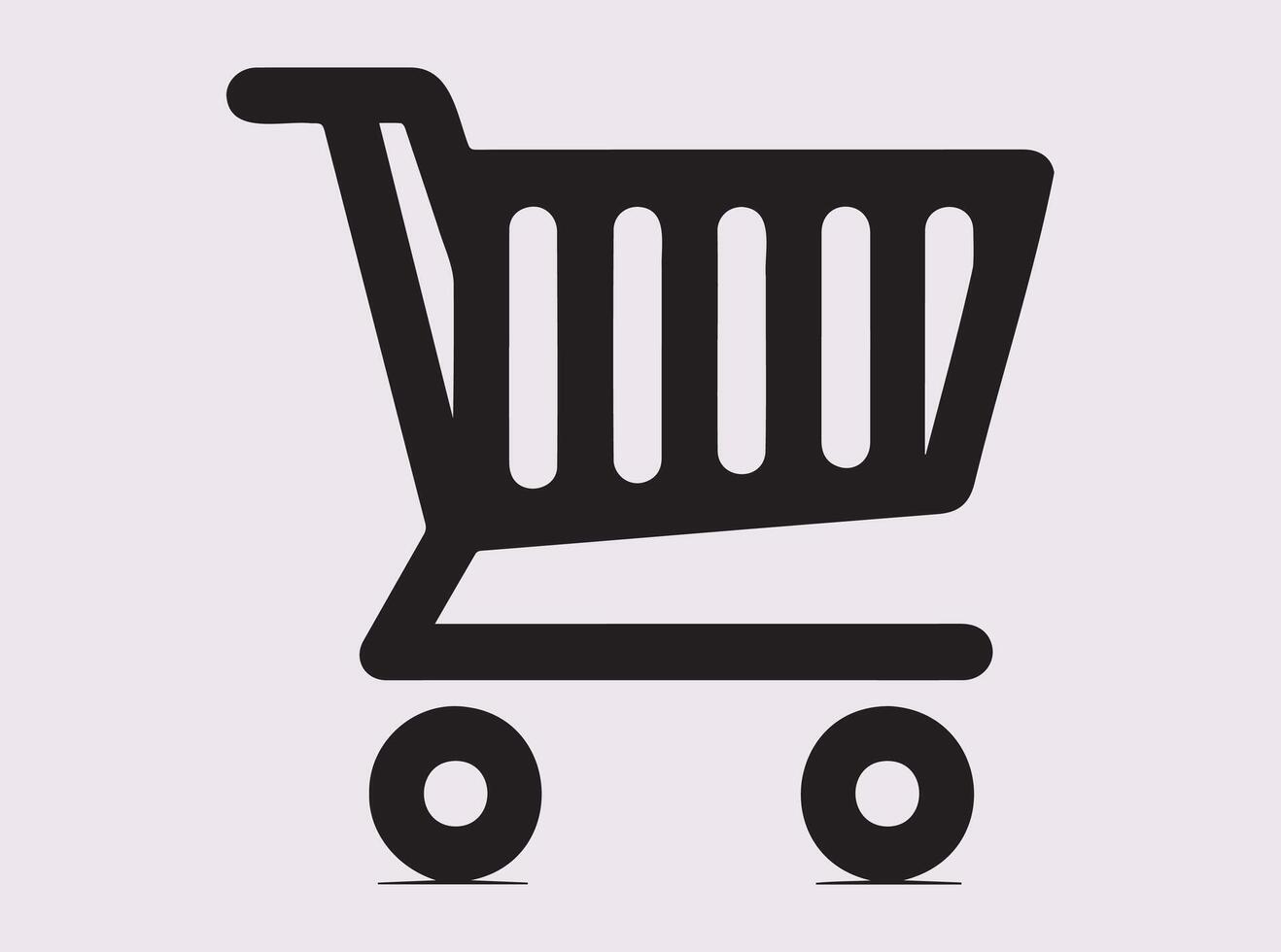 Black Shopping Cart Silhouette for Grocery, Store, and Online Business Design vector