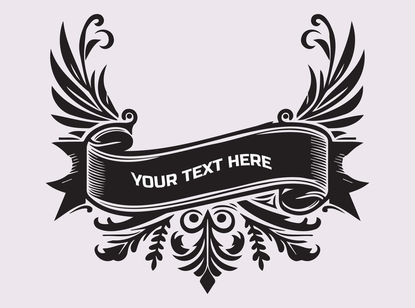 Decorative Curve Ornate Banner with Timeless Vintage Design and Elegance vector