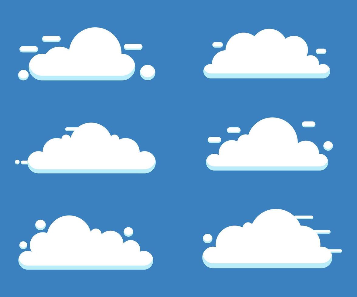 Clouds cartoon isometric flat design collection vector