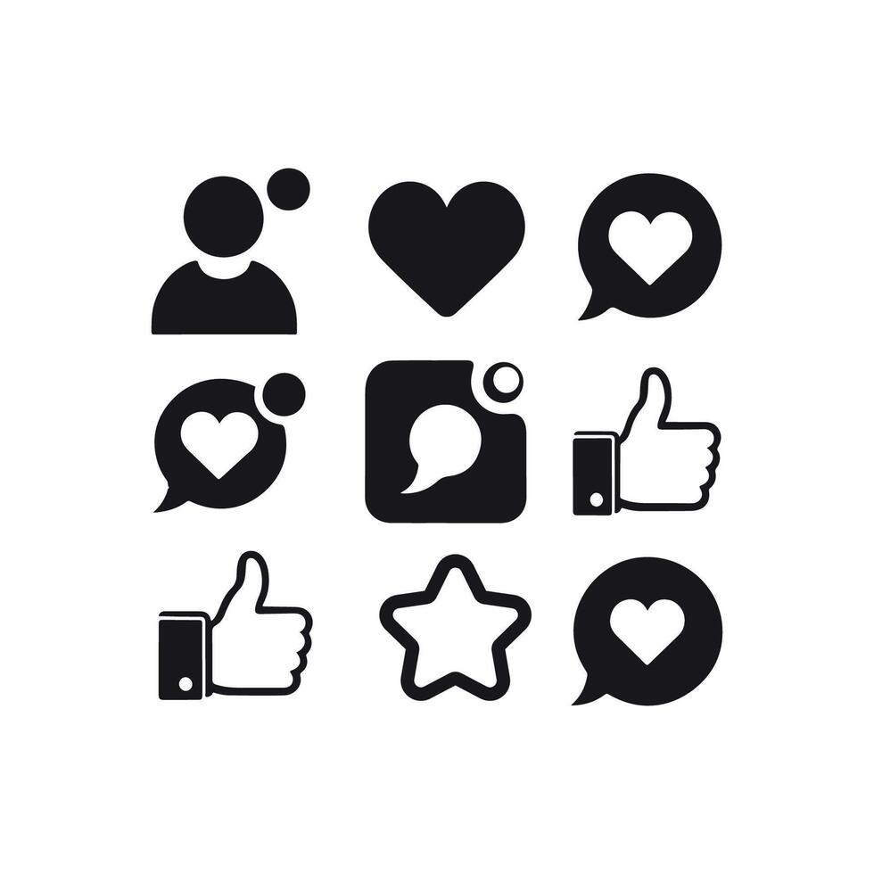 Collection of social media and communication icons vector