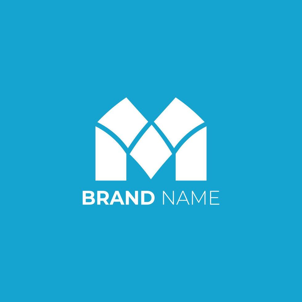 Modern Geometric Letter M Logo Design vector