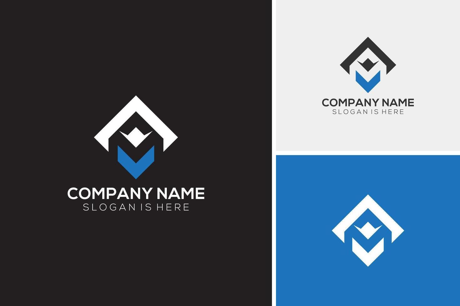 Modern real estate agent construction logo design template vector