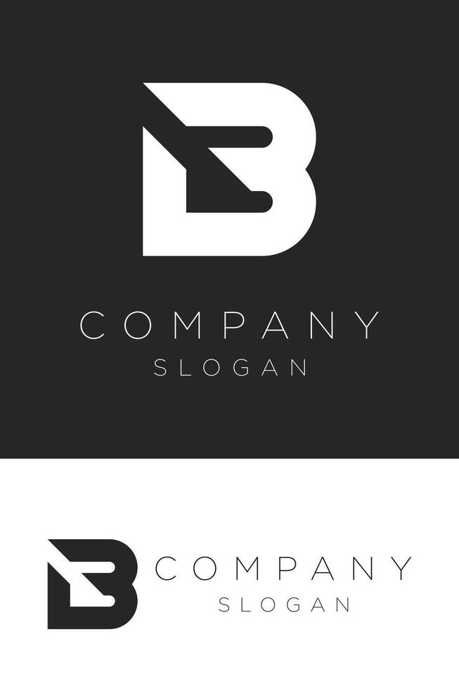 Minimal B letter logo template, New B branding logo. vector
