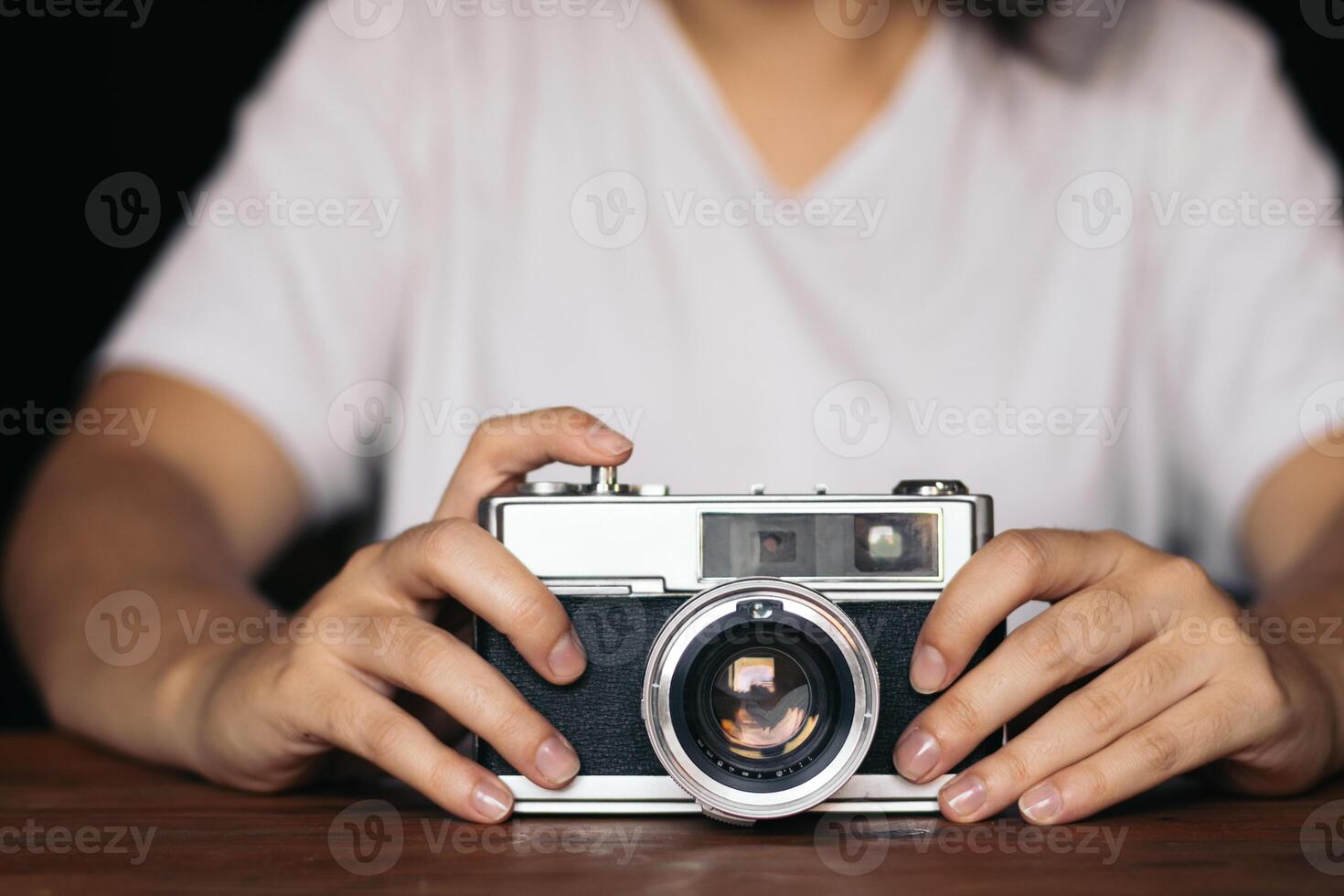 Back to the old technologies Analog camera. photo