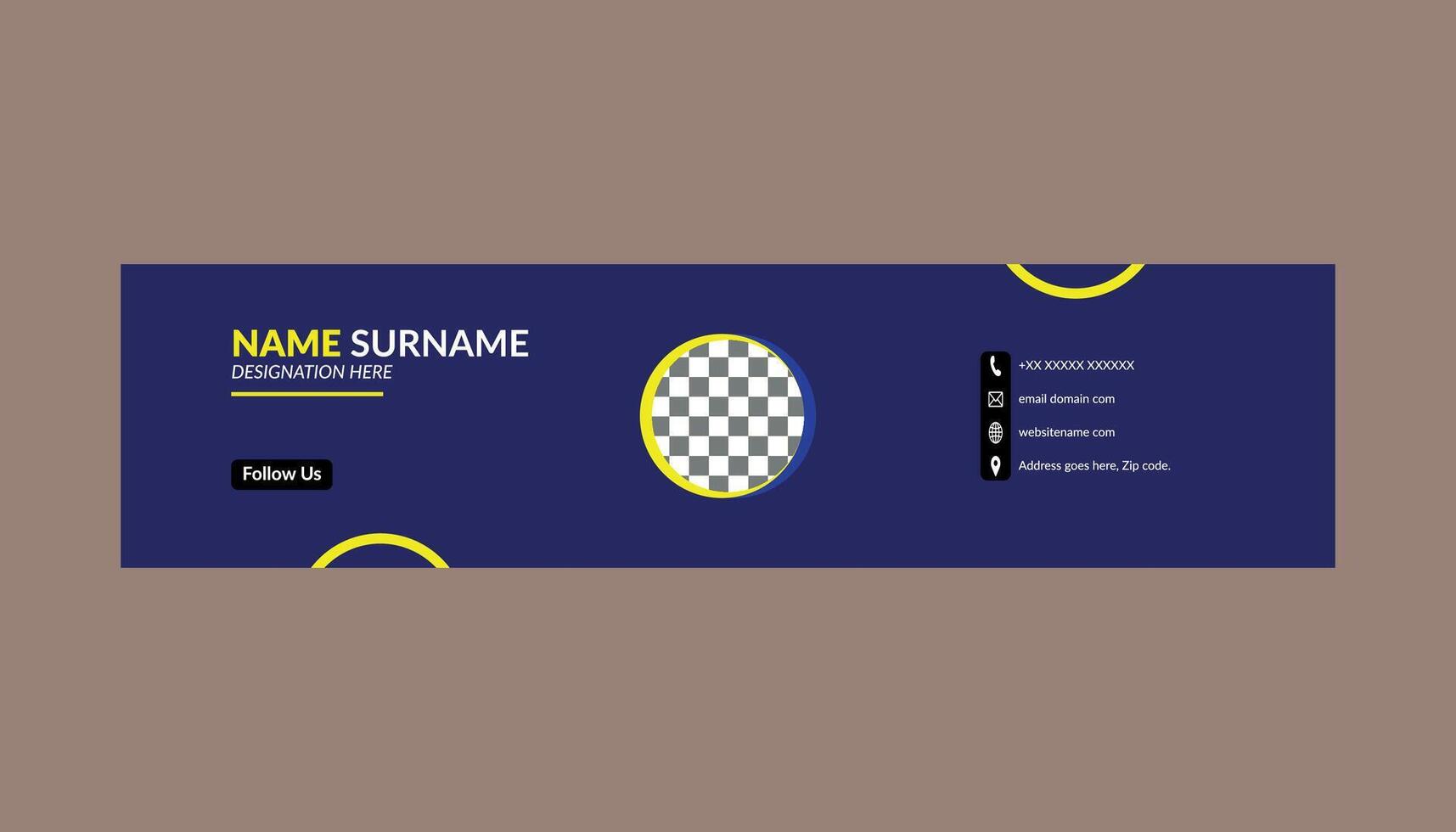Modern Email Signature Design. Minimal Layout Display for Promotional Campaign. vector