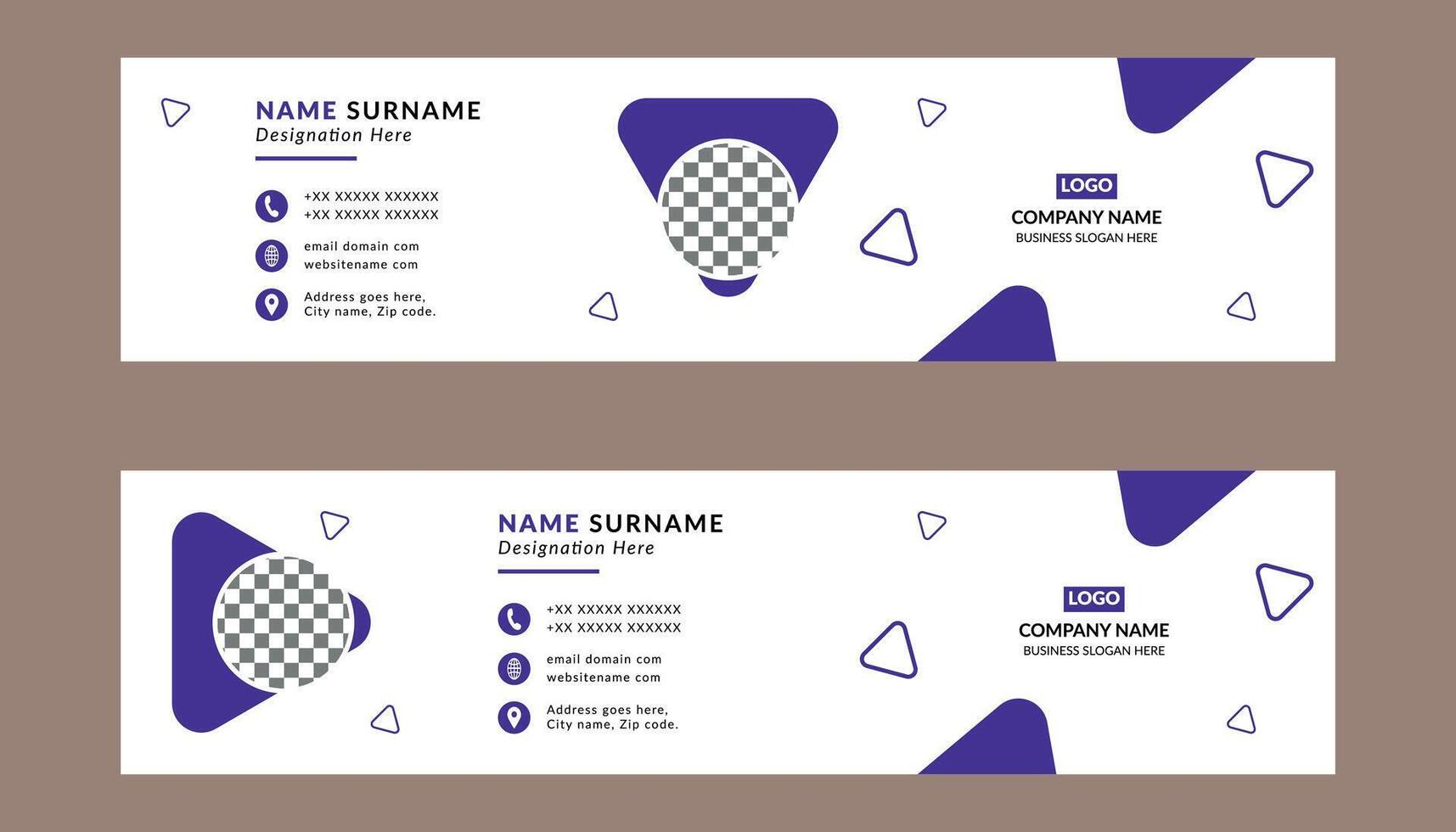 Email Signature Design in Bundle. Luxurious Template Display for Promotional Campaign. vector
