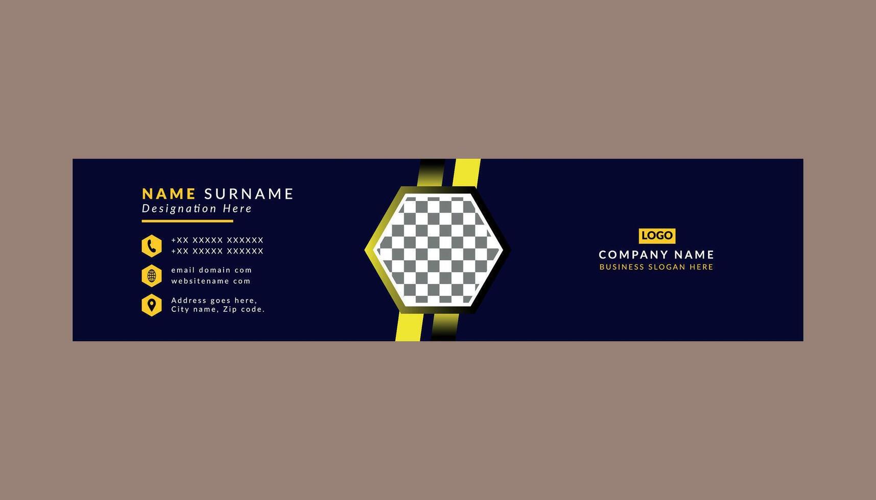 Modern Email Signature Design. Elegant Template Display for Promotional Campaign. vector