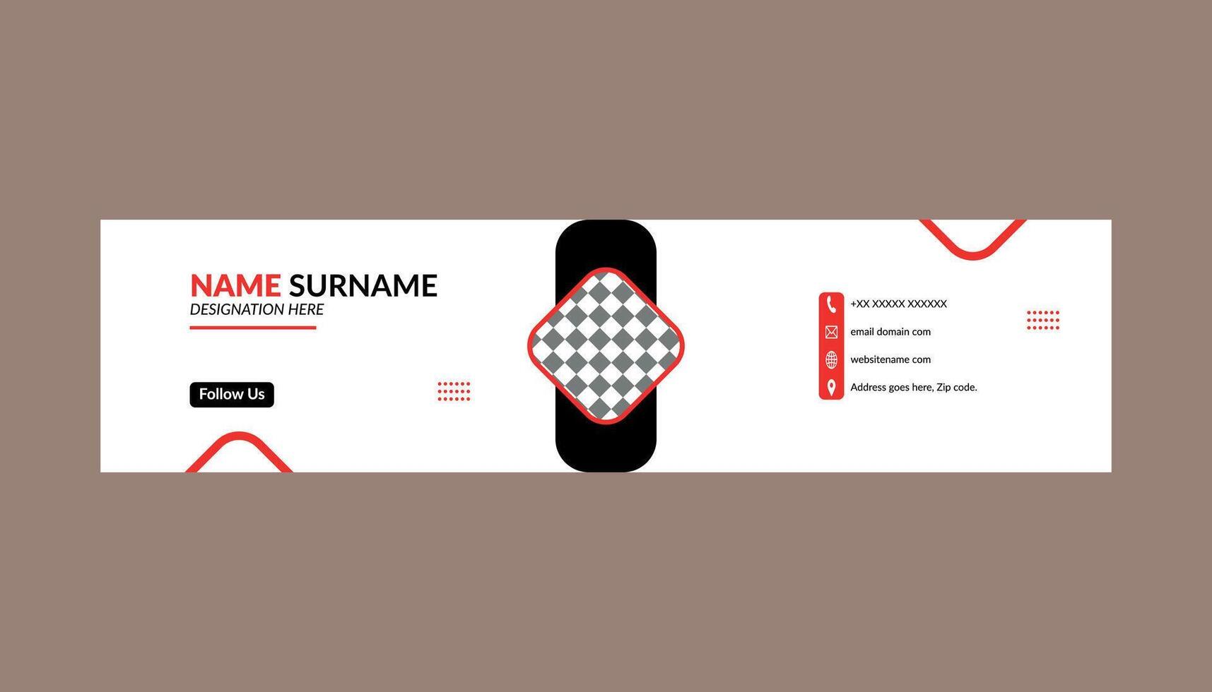 Modern Email Signature Design. Abstract Layout Display for Promotional Campaign. vector