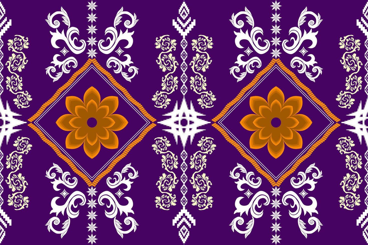 Beautiful Ukrainian knitted embroidery oriental pattern traditional vector