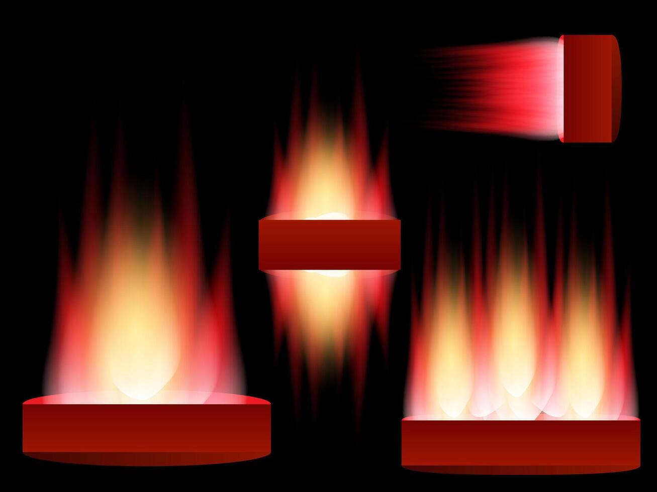 Burning fire with glowing flames and rising sparks igniting a stunning visual energy effect vector