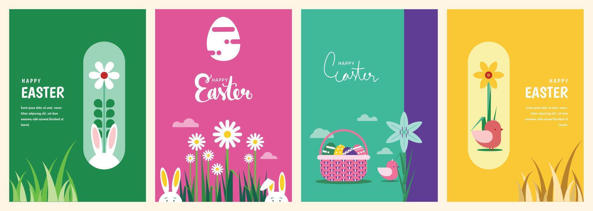 modern corporate cover background for easter with easter elements vector