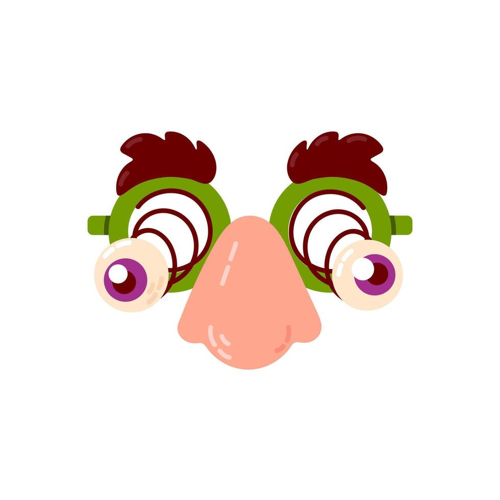 Aprils fool Disguise Glasses with Spiral Eyes vector