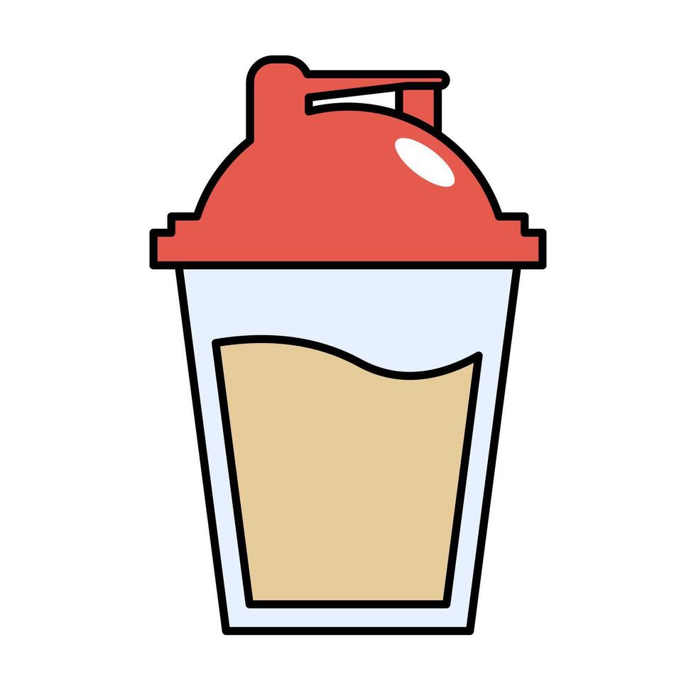 Flat design protein shaker icon. vector