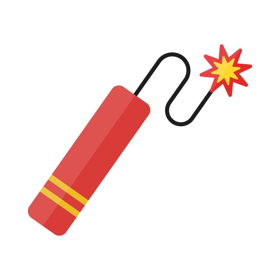 Pop ignited dynamite icon. vector