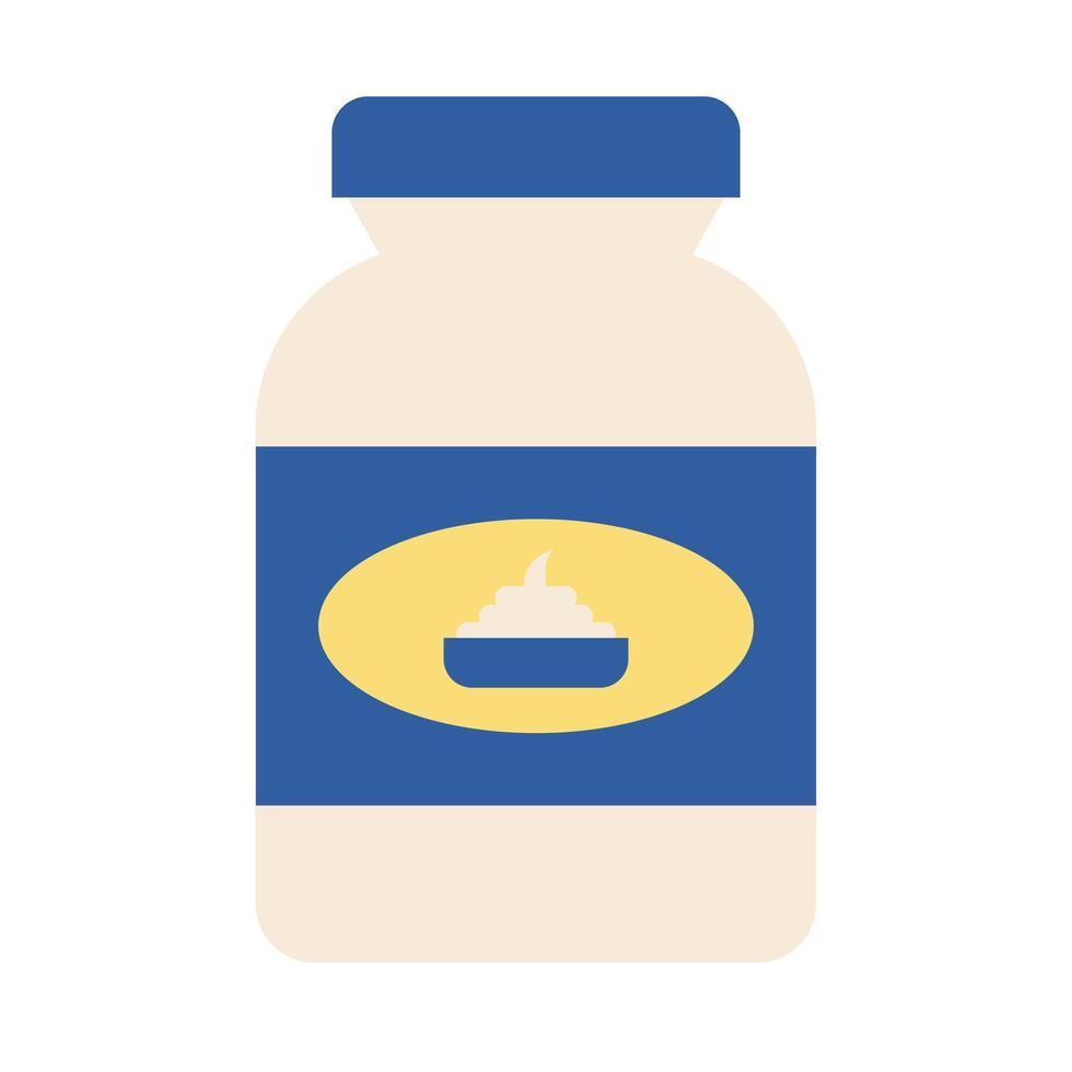 Flat design mayonnaise bottle icon. vector