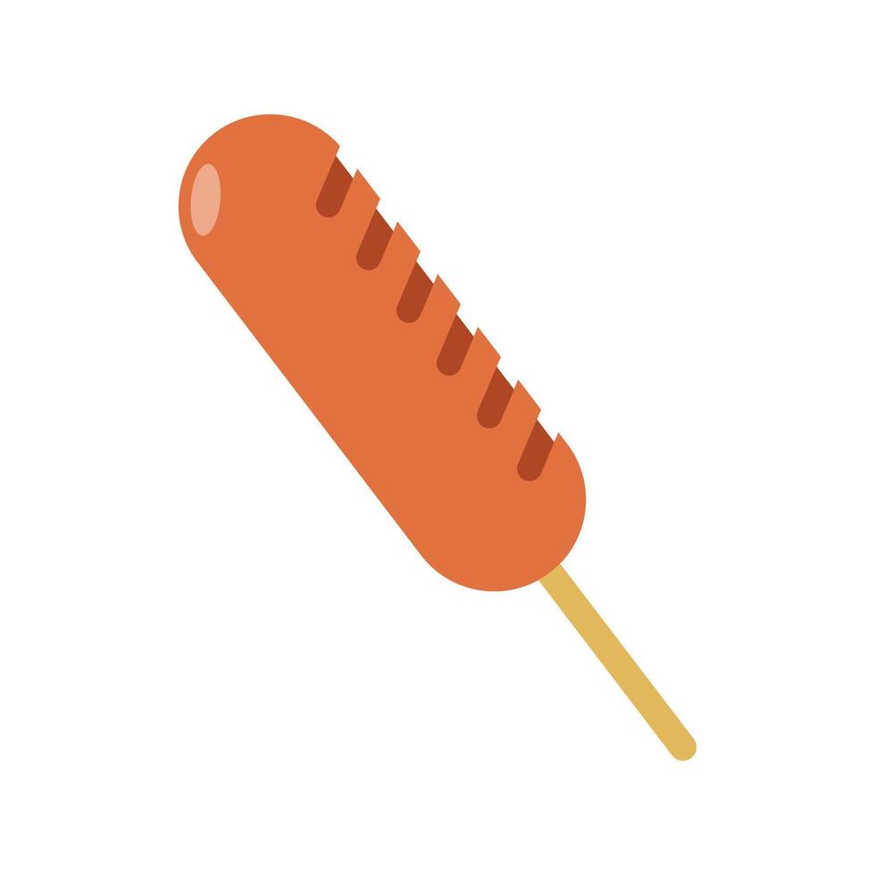 Sausage on a stick icon. vector