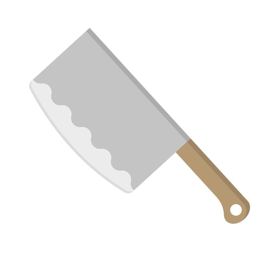 Chinese Cleaver with wooden handle icon. . vector