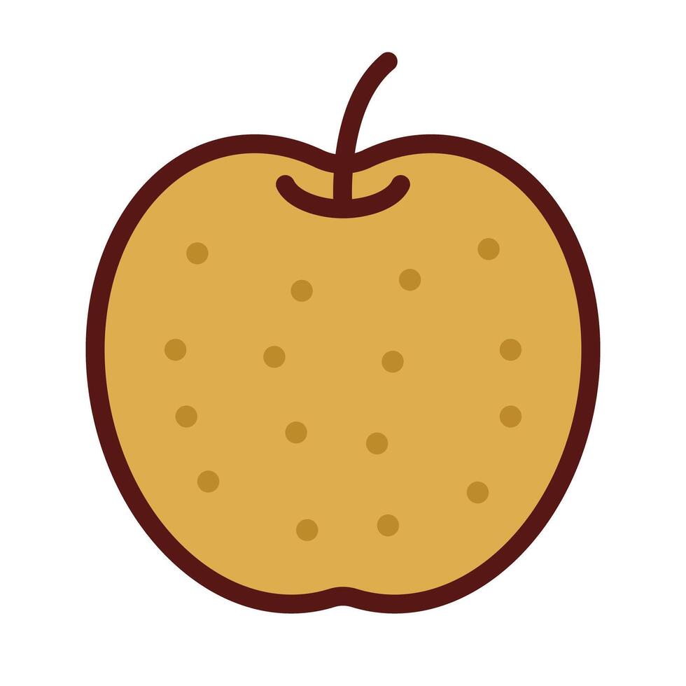 Simple Japanese pear icon. vector