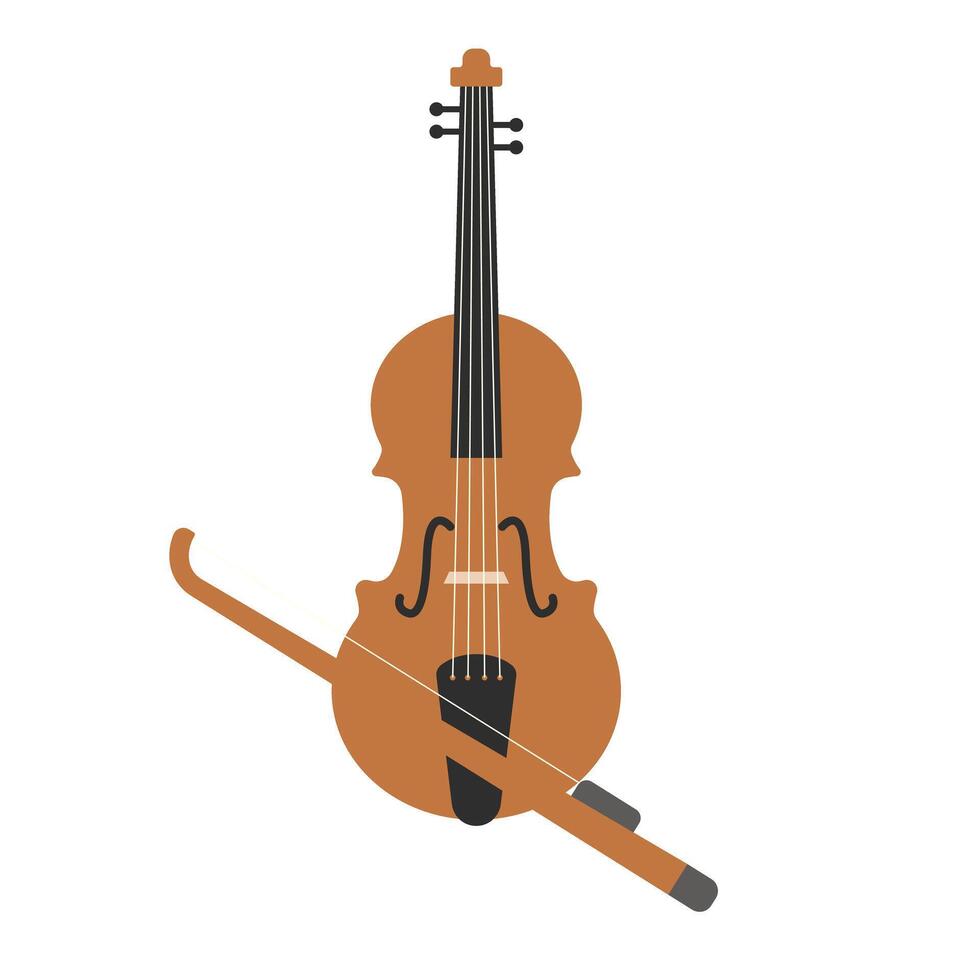 Flat design violin icon. vector