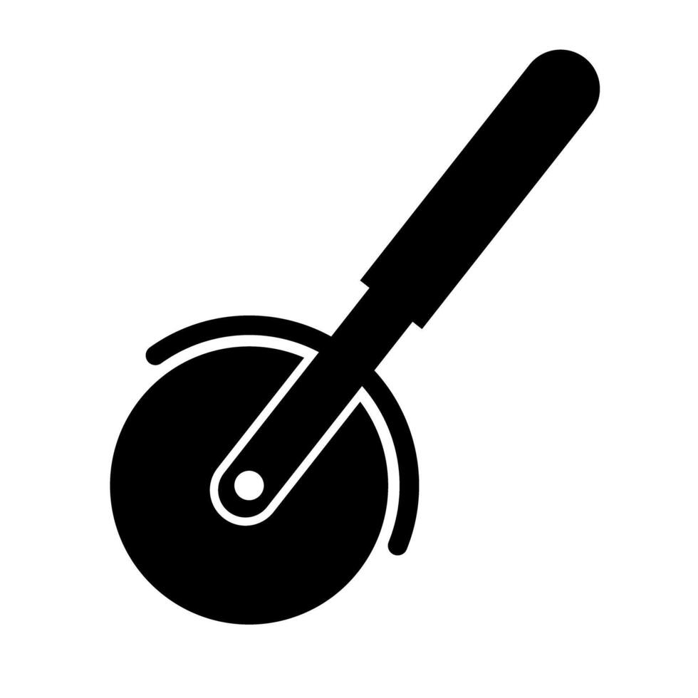 Pizza cutter tool silhouette. vector