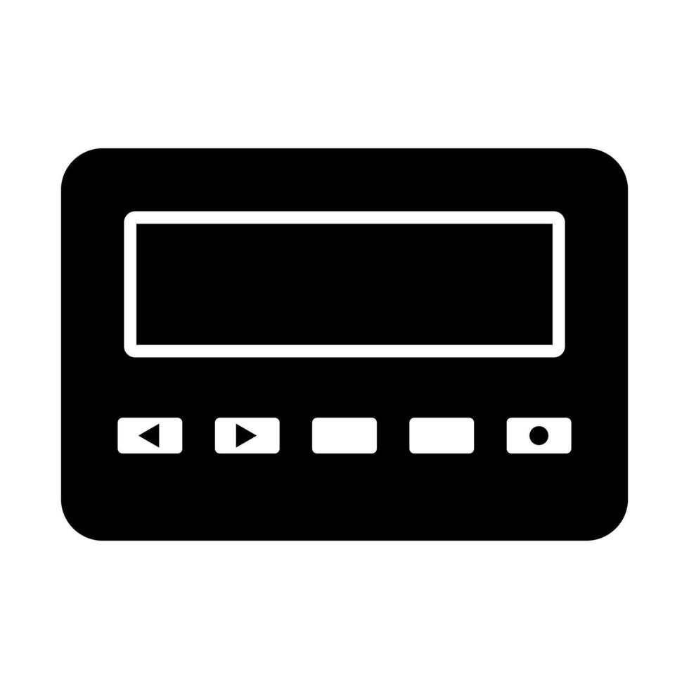 Retro pager silhouette icon. vector