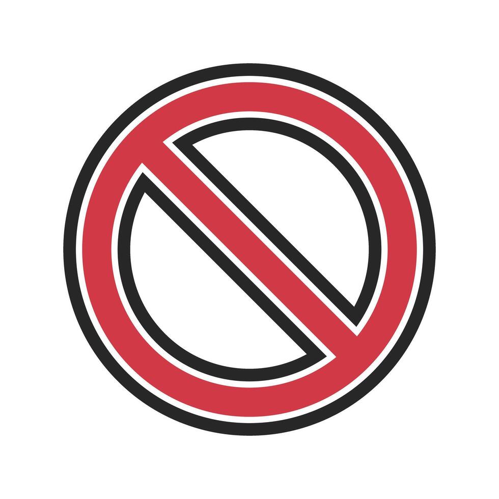 Red emphasis prohibited icon. vector