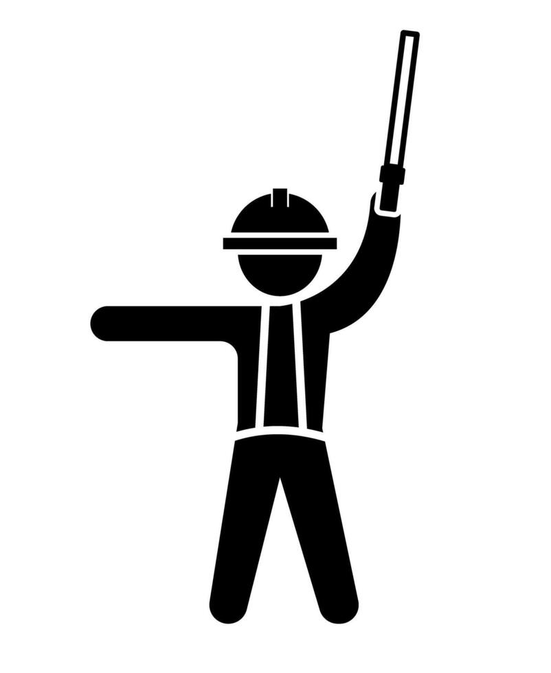 Traffic officer silhouette icon. vector