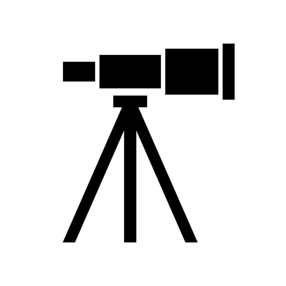 Simple telescope silhouette icon. vector