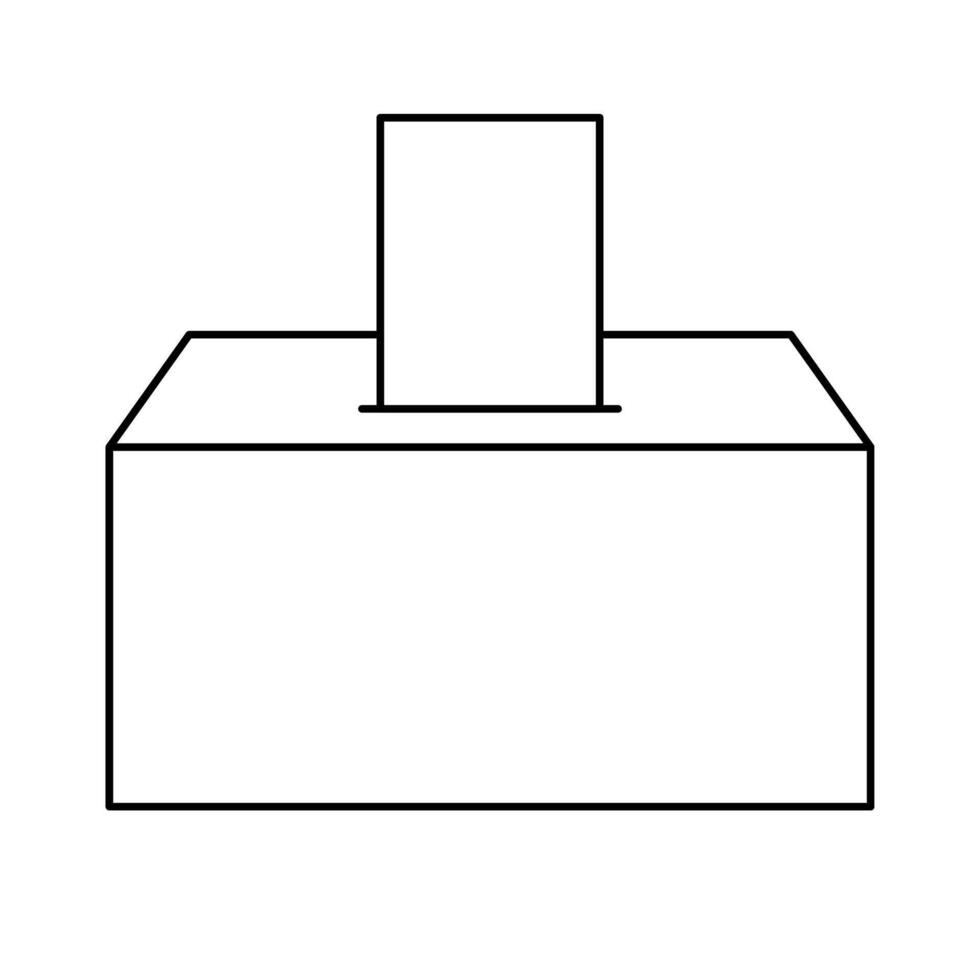 Simple ballot box and ballot icon. vector