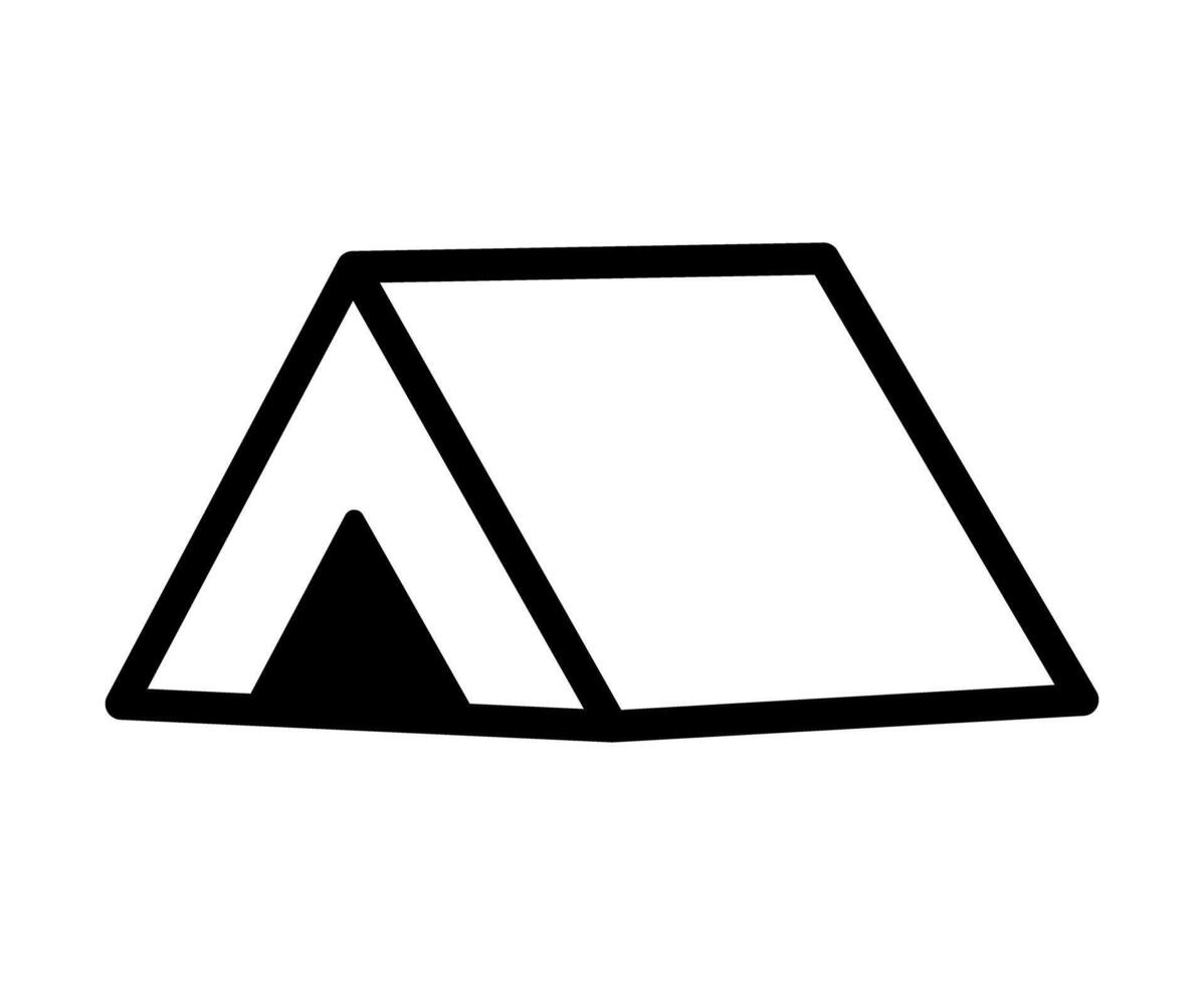 Simple camping tent icon. vector