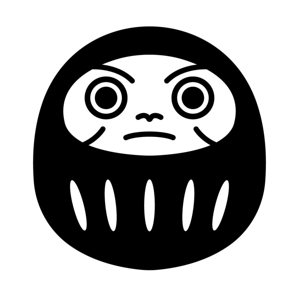 Simple Daruma silhouette icon. vector