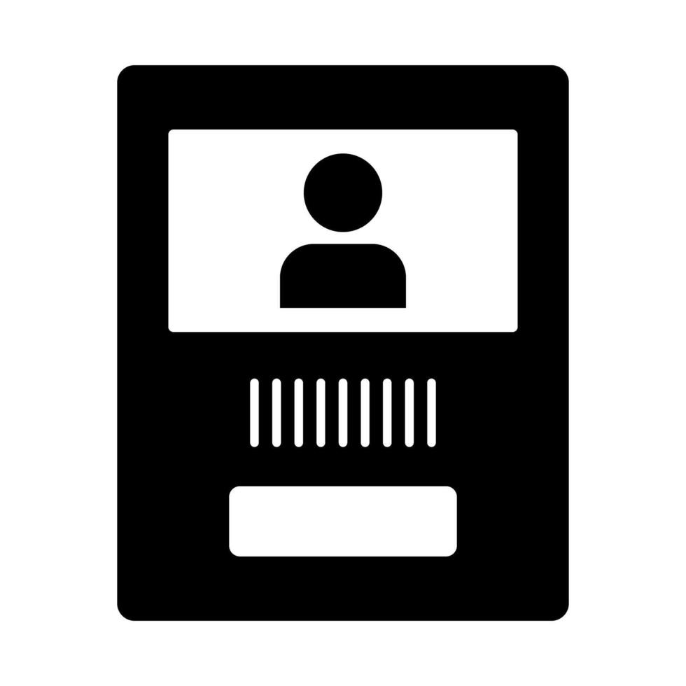 Intercom with display silhouette icon. vector