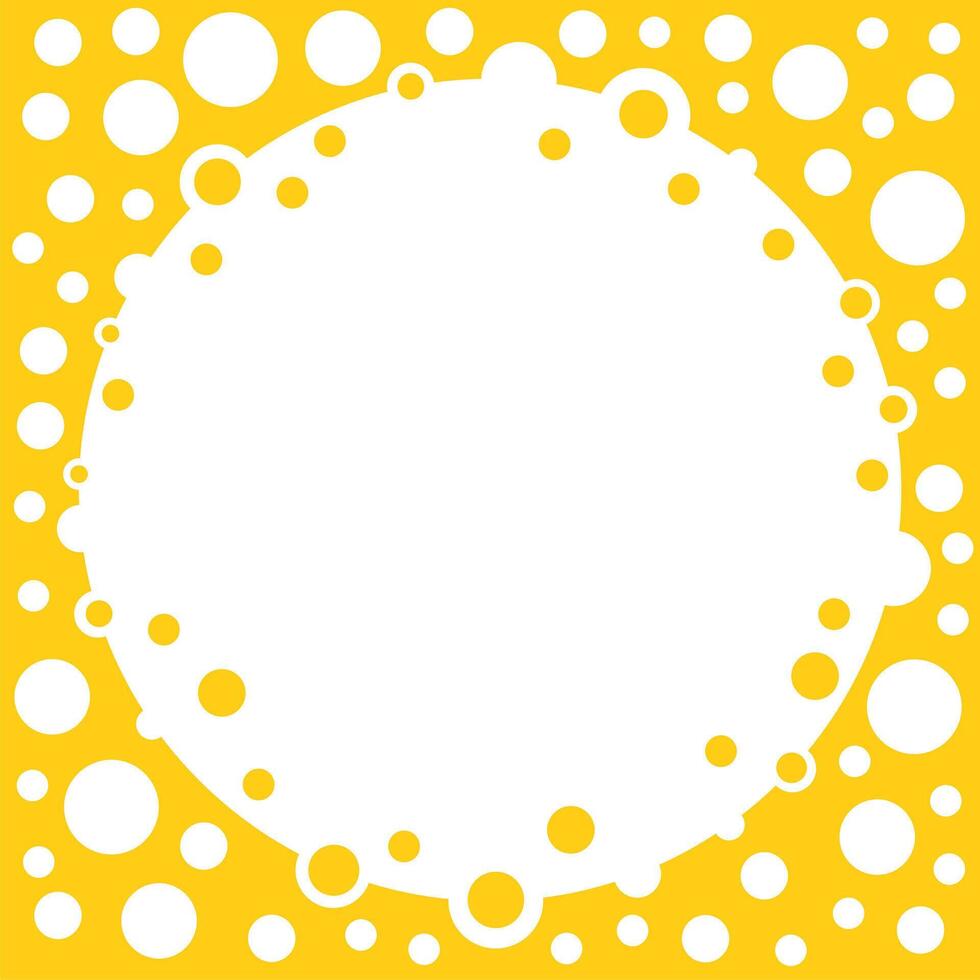 Cheese circle frame. Yellow color. Empty space for text or picture. vector