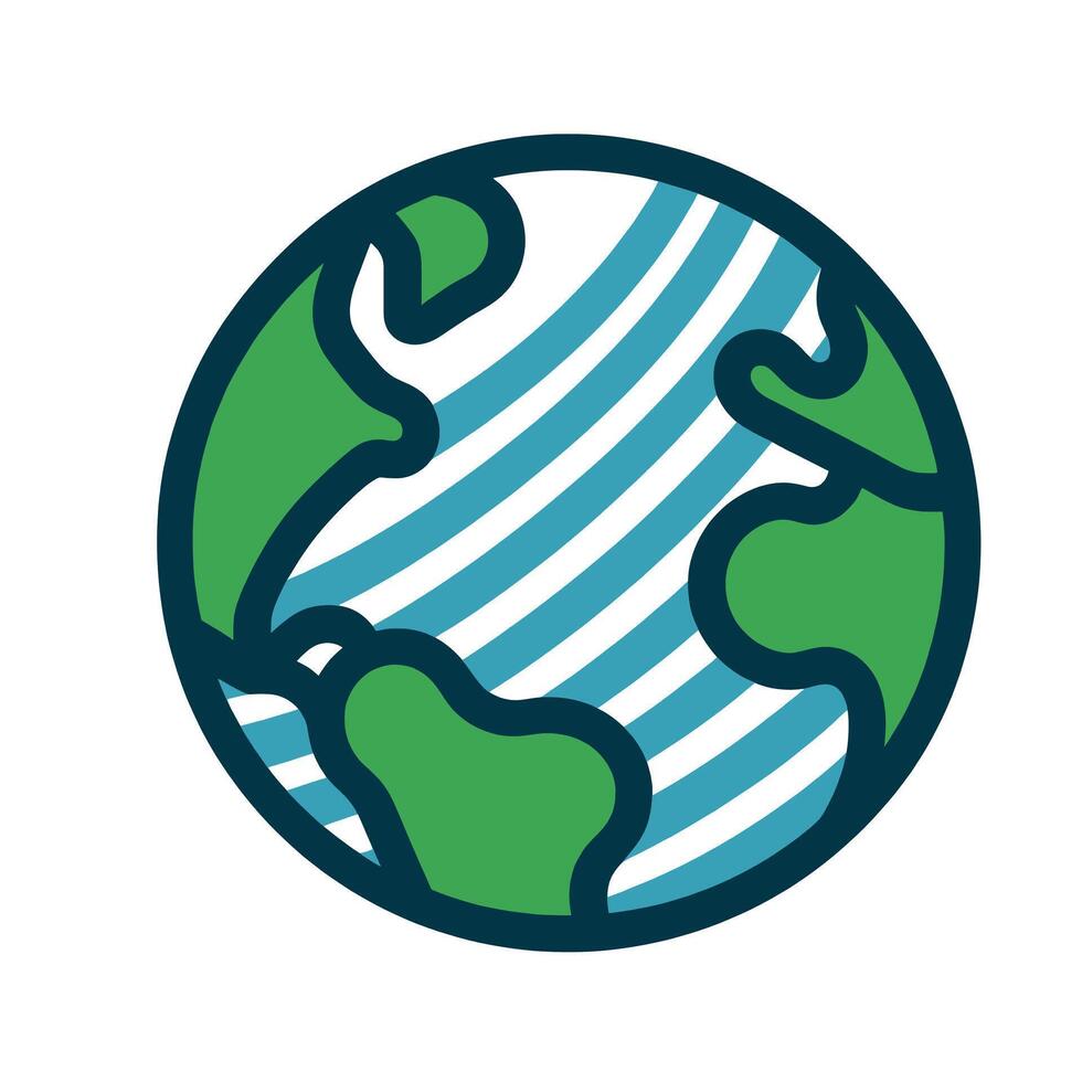 The earth is in a blue and green striped shape vector