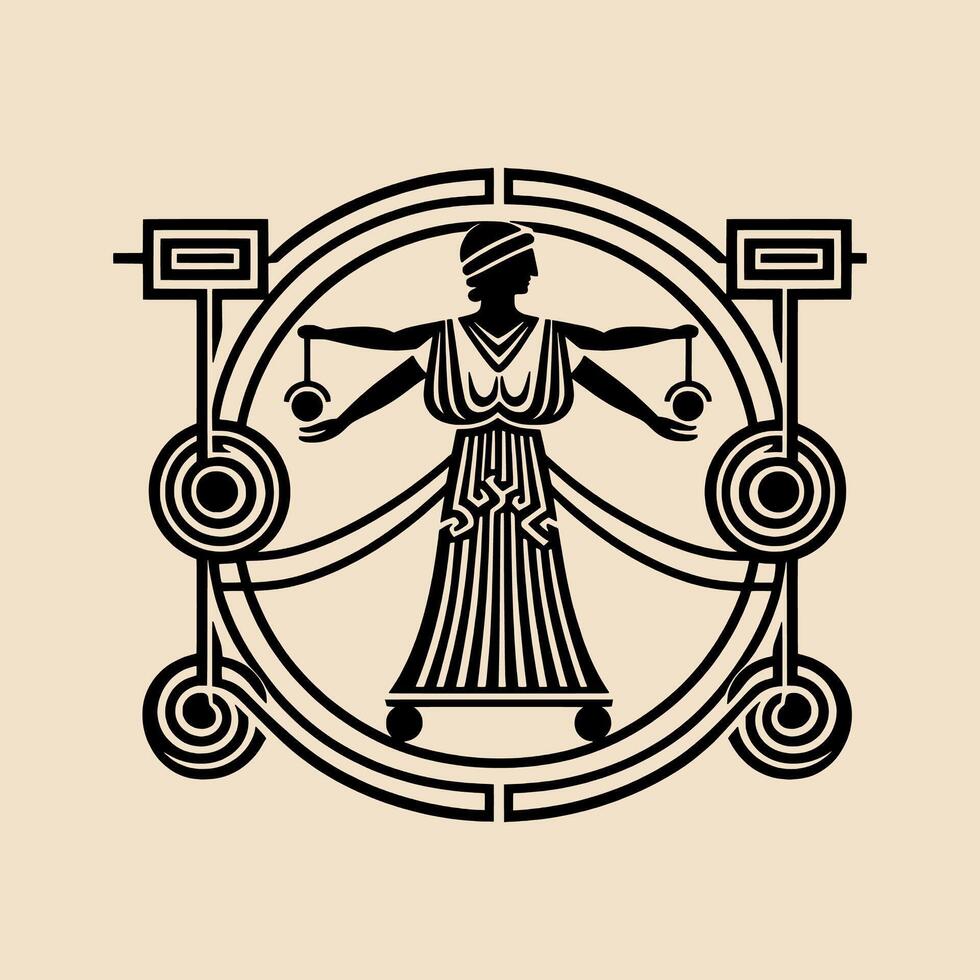 The goddess of justice holding a balance vector