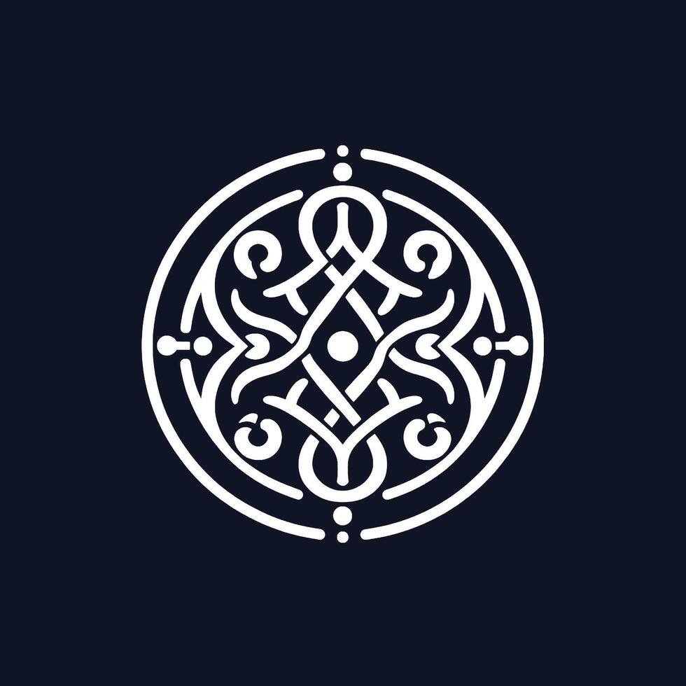 A circular logo design with a white background vector