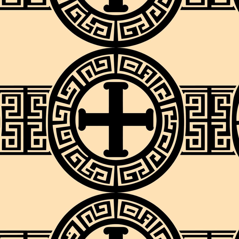 An ornate pattern with a cross in the center vector