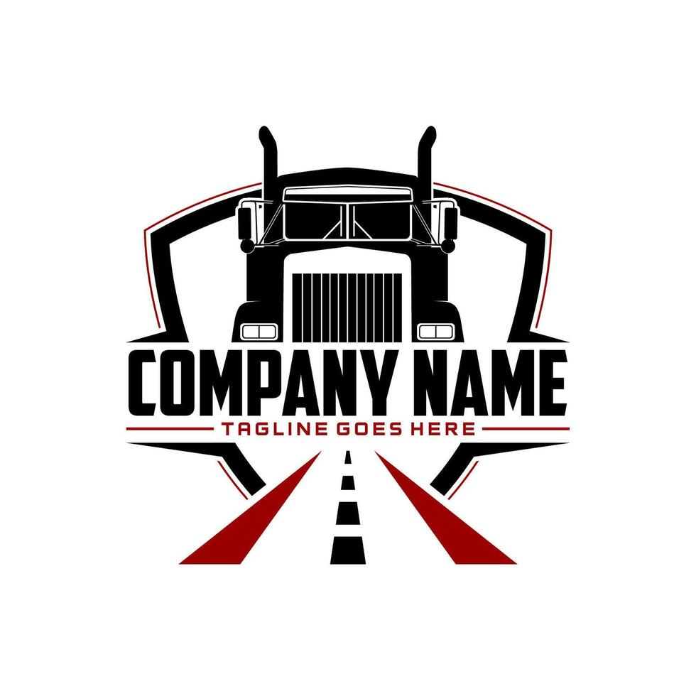 Heavy truck logo for logistic transportation company vector