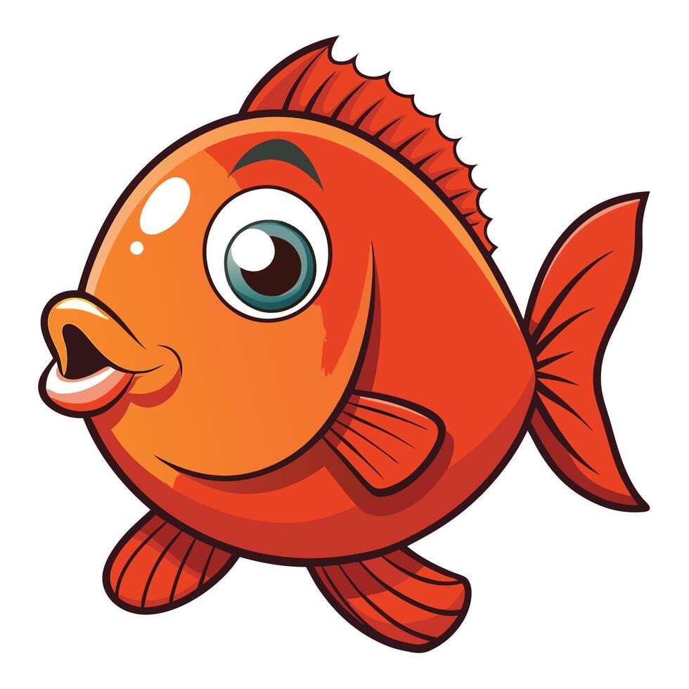 Cute Cartoon Orange Fish Illustration Playful and Friendly Design vector